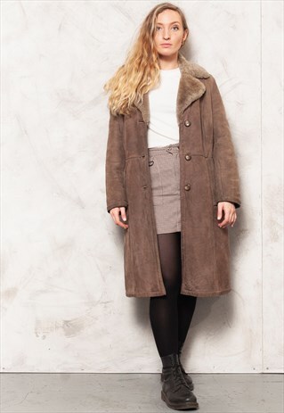 70S VINTAGE SUEDE SHEEPSKIN COAT