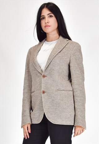 FENDI ELEGANT VINTAGE JACKET WHITE BROWN
