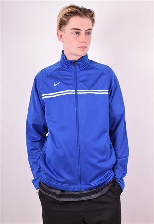 NIKE MENS VINTAGE TRACKSUIT TOP JACKET MEDIUM BLUE 90'S