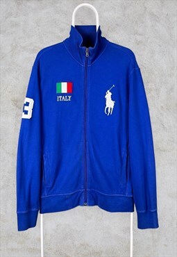 Vintage Blue Polo Ralph Lauren Jacket Italy Big Pony Large