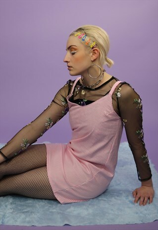 STRIPE SLIP DRESS IN PASTEL PINK