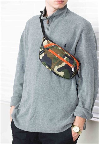 VINTAGE CAMOUFLAGE CROSS BODY BUM BAG 90S X 4.1