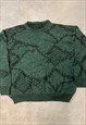 VINTAGE KNITTED JUMPER ABSTRACT PATTERNED KNIT SWEATER