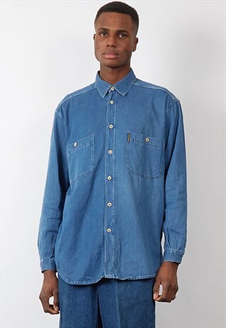 RARE VINTAGE 90'S ARMANI MID-WASH DENIM SHIRT