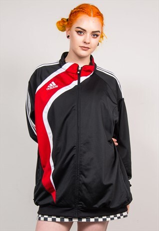 VINTAGE 90'S ADIDAS BLACK TRACKSUIT JACKET TOP