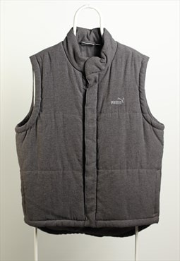 Vintage Puma Padded Soft Gilet Grey