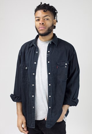VINTAGE 90S LEVI'S BLACK DENIM SHIRT