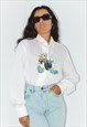 VINTAGE LUXURY DISNEY CARTOON DONALD EMBROIDERED SHIRT