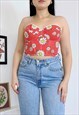 Vintage 90s Floral Pattern Bustier Top