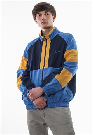 VINTAGE NIKE TRACKSUIT WINDBREAKER 90S YELLOW BLUE