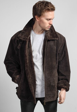 VINTAGE SUEDE SHERPA JACKET