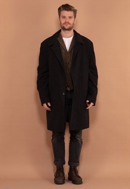 Vintage 00's Men Wool Blend Coat in Grey