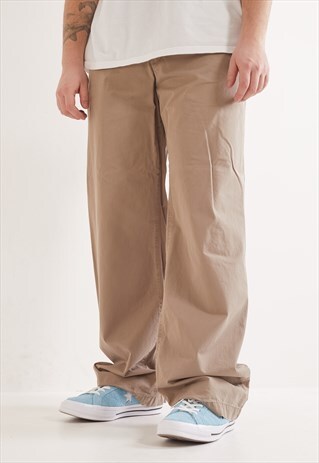 VINTAGE CARHARTT STRAIGHT LEG CORDUROY TROUSERS BEIGE