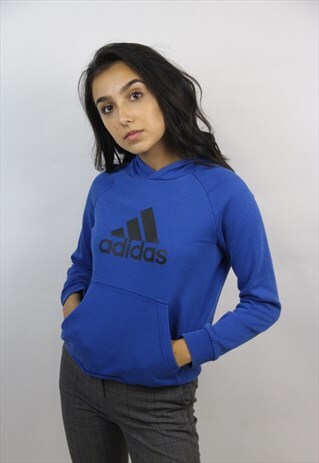 VINTAGE ADIDAS BLUE HOODIE