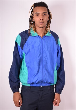 MENS VINTAGE TRACKSUIT TOP JACKET LARGE MULTI 90S