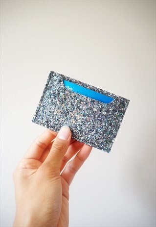 KHAKI GLITTER CARD CASE