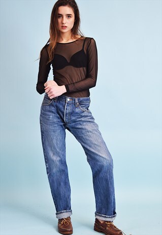 90'S RETRO LEVI'S STONEWASH REGULAR WAIST DENIM JEANS