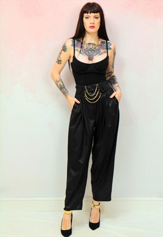 1980S VINTAGE HIGH WAIST CROC TEXTURED HAREM TROUSERS
