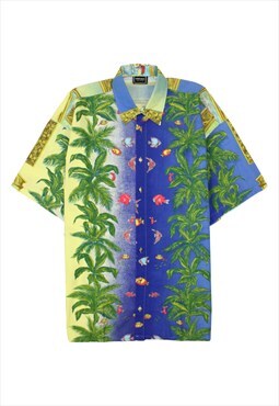 RARE Vintage 90s Versace shirt Palms and sea print