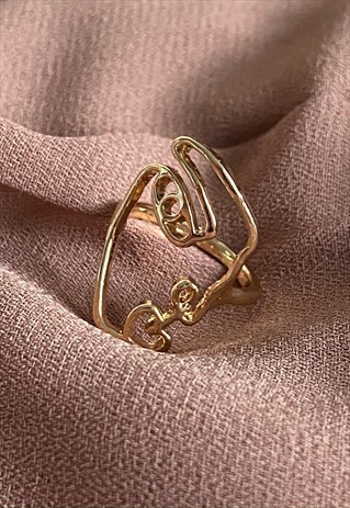 LE FEMME GOLD FACE RING