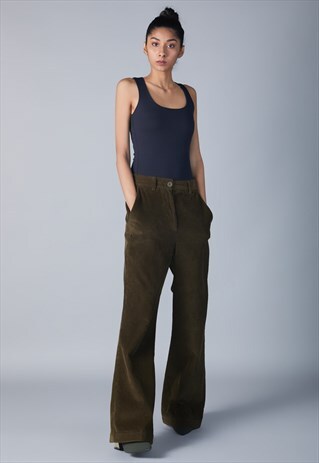 FLARE CORD WIDE LEG TROUSER