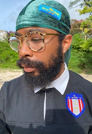 VINTAGE FEEL GREEN VELVET DURAG 4 THE WAVERS OR HEAD WRAP