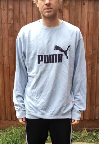 VINTAGE PUMA SPELLOUT SWEATSHIRT JUMPER OVERSIZED L MENS