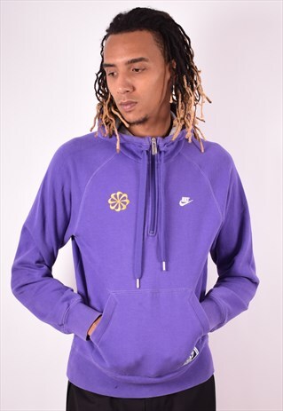 NIKE MENS VINTAGE HOODIE JUMPER MEDIUM PURPLE 90S