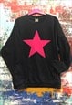 NAVY COTTON STAR JUMPER WITH FRONT POCKET