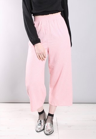 VINTAGE 80S POLKA DOT CROPPED CULOTTE TROUSERS