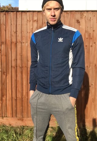 VINTAGE ADIDAS TRACKSUIT JACKET SPORTS SMALL SLIM-FIT 90S