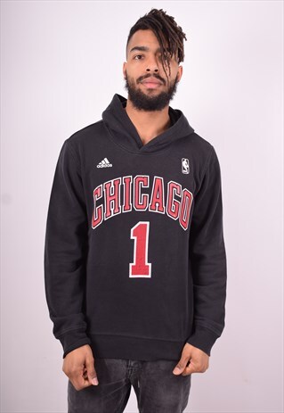 ADIDAS NBA MENS VINTAGE HOODIE JUMPER MEDIUM 90'S