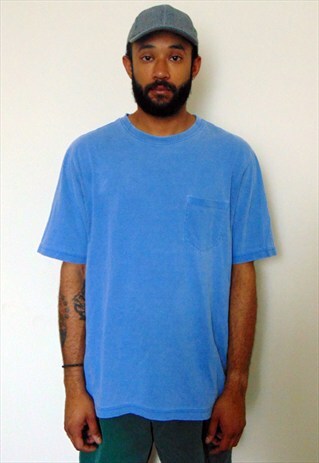 90S MINIMALIST SPORTSWEAR SUN FADED LIGHT BLUE TEE SHIRT L