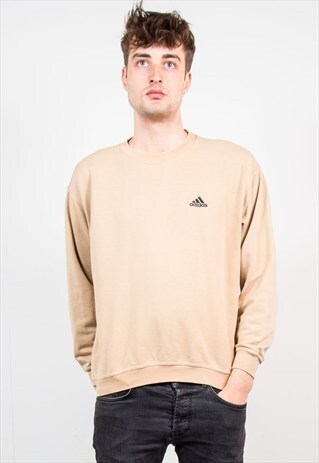 BEIGE 90'S ADIDAS SPORTS SWEATSHIRT
