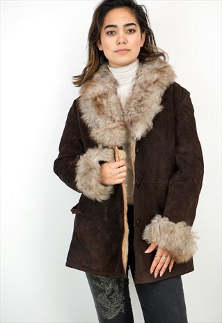 VINTAGE 90'S SHEARLING COAT