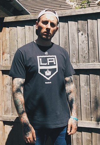 VINTAGE NHL LA KINGS BLACK PRINT T SHIRT TEE