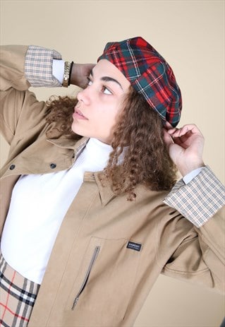 VINTAGE BURBERRY BLACK LABEL NOVA CHECK BEIGE SUEDE SHIRT