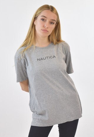 VINTAGE GREY NAUTICA 90S T SHIRT