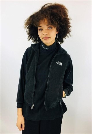 VINTAGE BLACK NORTH FACE FLEECE GILET