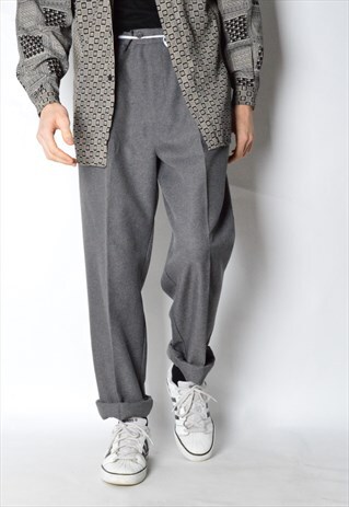 VINTAGE 90S GREY MINIMALIST PANTS