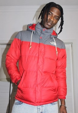 Vintage Y2K Red and Grey The North Face Puffer Jacket