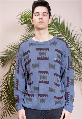 MENS VINTAGE 90S T-SHIRT WITH ALL OVER PRINT BY MARC O'POLO