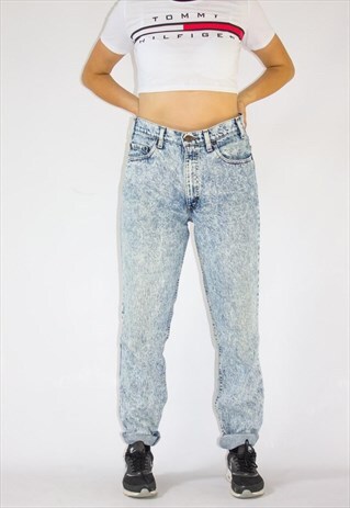 RARE VINTAGE LEVI'S ACID WASH EXTRA HIGH WAIST JEANS