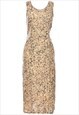Vintage Midi Length Brown Dress - L