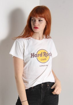 Vintage Hard Rock Cafe Fitted T-Shirt White