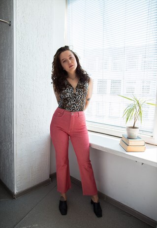VINTAGE 80'S RED HIGH WAISTED STRETCHY JEANS