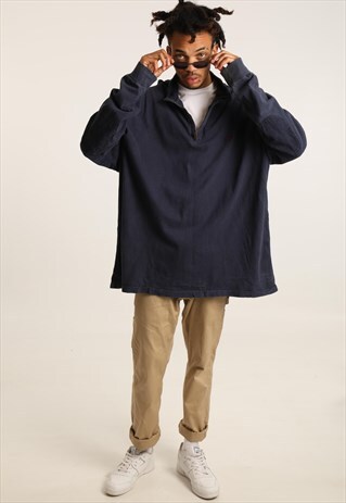 VINTAGE CHAPS EMBROIDERED 1/4 ZIP SWEATSHIRT