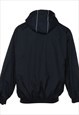 VINTAGE NAVY ZIP-FRONT HOODED JACKET - XL