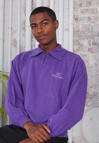 VINTAGE CHAMPION LOGO 1/4 SWEATSHIRT PURPLE