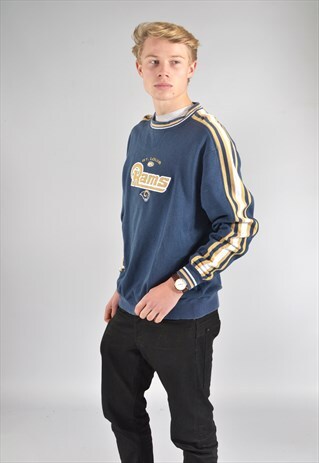 VINTAGE NFL NAVY BLUE ST. LOUIS RAMS SWEATSHIRT